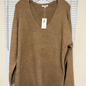 Z Supply Women's V-Neck Sweater in Brown